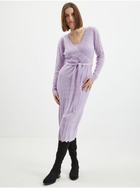 Orsay Light purple ladies sweater midi-dresses with wool - Ladies