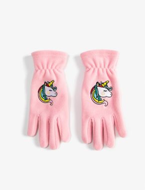 Koton Fleece Gloves Unicorn Embroidered