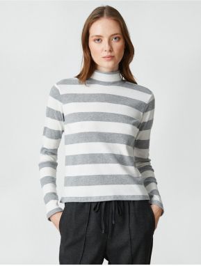 Koton Şahika Ercümen X - Half Turtleneck Corduroy Long Sleeved T-Shirt.