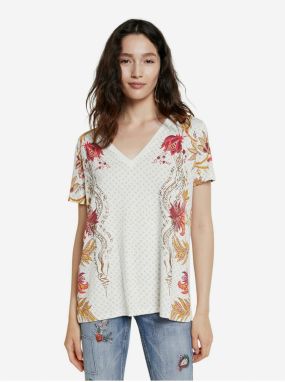 Cream Women's T-Shirt Desigual TS Praga - Women