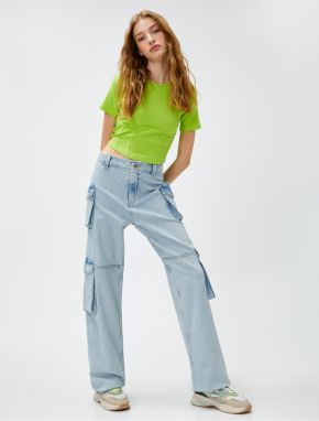 Nákladné džínsy Koton s vysokým pásom - Bianca Jeans