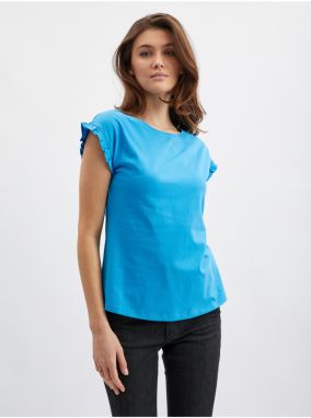 Orsay Blue Ladies T-shirt with frills - Women