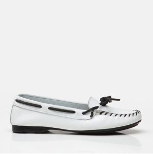 Hotiç Genuine Leather White Women's Loafer