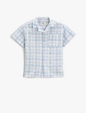 Koton Short Sleeve Shirt Plaid Pocket