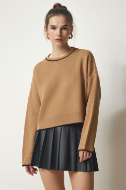 Happiness İstanbul Women's Biscuit Basic Knitwear Sweater