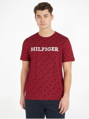 Tommy Hilfiger Men's Red Patterned T-Shirt - Men's