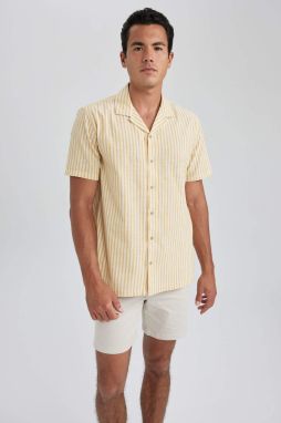 DEFACTO Regular Fit Cotton Striped Short Sleeve Shirt