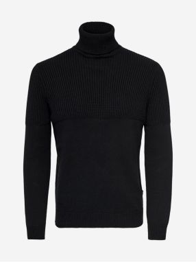 Black Men's Ribbed Turtleneck ONLY & SONS Al - Men