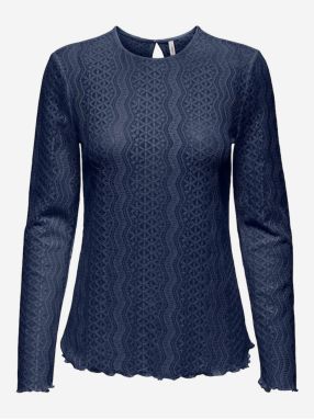 Dark blue women's lace t-shirt ONLY Medelina - Women