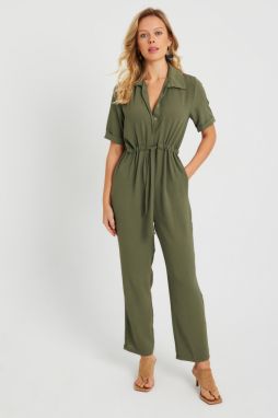 Cool & Sexy Women's Jumpsuit Khaki Q985