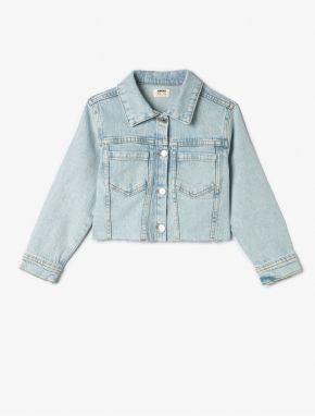 Koton Crop Denim Jacket Pocket Detailed Button Closure Cotton