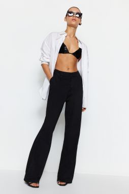 Trendyol Black Pleated Normal Waist Extra Wide leg Jeans