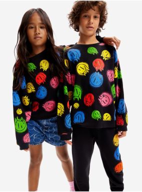 Black Children's Patterned Sweatshirt Desigual Smile Colours - Boys