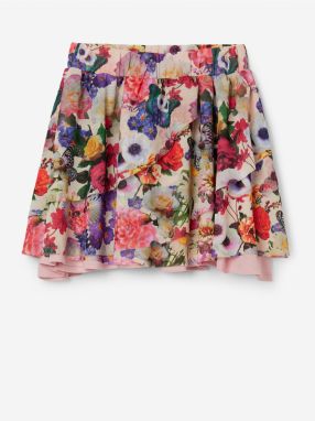 Pink and cream girls' floral skirt Desigual Bimba - Girls