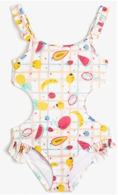 Koton Girl's Pattern Swimsuit