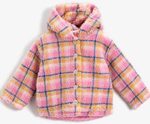 Koton Baby Girl Pink Plaid Jacket