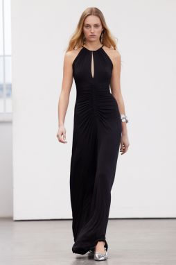 Trendyol Limited Edition Black Window/Cut Out Detailed Evening Long Evening Dress