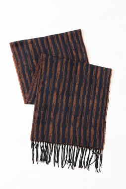 ALTINYILDIZ CLASSICS Men's Navy Blue-Orange Patterned Scarf