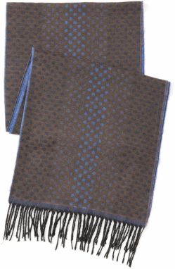 ALTINYILDIZ CLASSICS Men's Brown-Navy Blue Patterned Scarf