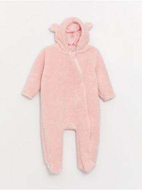 LC Waikiki Hooded Long Sleeve Baby Girl Plush Jumpsuit