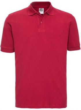 Men's Red Polo Shirt 100% Cotton Russell