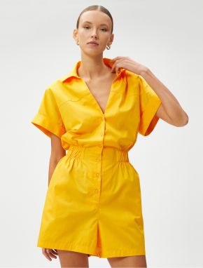 Koton Overalls with Shorts Short Sleeves Buttoned Shirt Collar