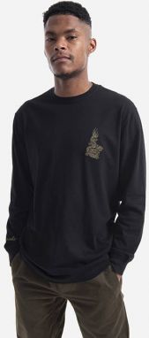 Pánske tričko Maharishi Dragon vyšívané tričko s dlhým rukávom 3644 Čierna