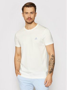 Gant Tričko Contrast Logo 2053004 Biela Regular Fit