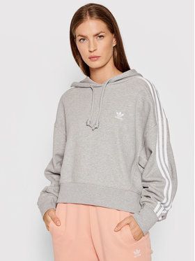 adidas Mikina adicolor Classics Crop H34615 Sivá Relaxed Fit