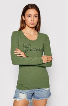 Guess Blúzka Raisa W1YI90 J1311 Zelená Slim Fit