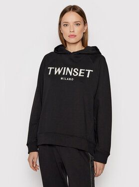 TWINSET Mikina 212TP2571 Čierna Regular Fit