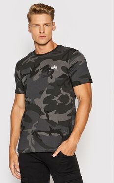 Alpha Industries Tričko Backprint T Camo 128507C Čierna Regular Fit