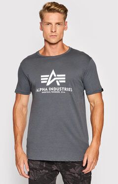 Alpha Industries Tričko Basic Reflective Print 100501RP Sivá Regular Fit