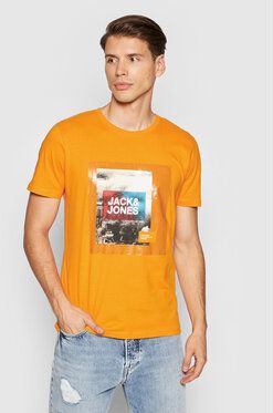 Jack&Jones Tričko Rack 12198281 Oranžová Regular Fit