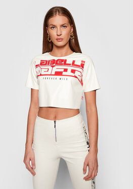 LaBellaMafia Blúzka 21767 Biela Cropped Fit