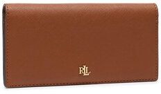 Lauren Ralph Lauren Veľká dámska peňaženka Slim Wallet 432802917010 Hnedá