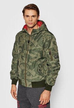 Superdry Zimné bundy Bomber M5011126A Zelená Regular Fit