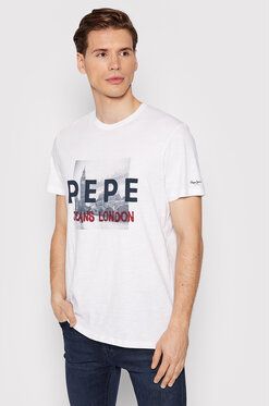 Pepe Jeans Tričko Randall PM508017 Biela Regular Fit