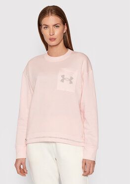 Under Armour Mikina Ua RIval Fleece Logo 1365847 Ružová Loose Fit