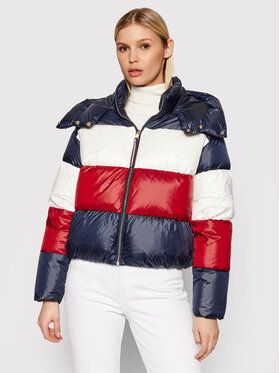 Tommy Hilfiger Vatovaná bunda Colorblock WW0WW31906 Farebná Relaxed Fit