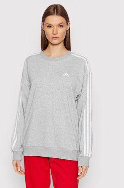 adidas Mikina Essentials Studio HC9126 Sivá Loose Fit