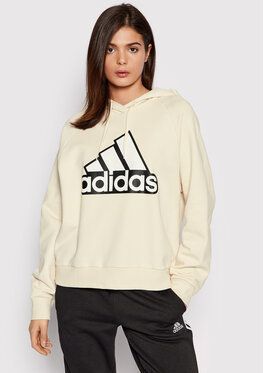 adidas Mikina Essentials Outline Logo HC9179 Béžová Loose Fit