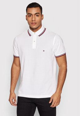 Tommy Hilfiger Polokošeľa Tipped MW0MW13080 Biela Slim Fit