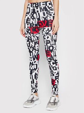 LOVE MOSCHINO Legíny W157900E 2332 Biela Slim Fit