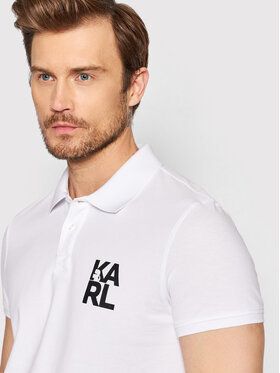 KARL LAGERFELD Polokošeľa KL22MPL01 Biela Regular Fit