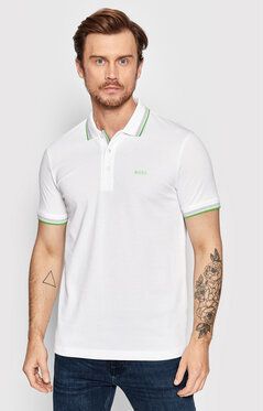 Boss Polokošeľa Paddy 50469055 Biela Regular Fit