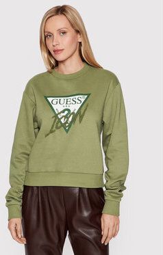 Guess Mikina Icon W2YQ01 KB681 Zelená Regular Fit