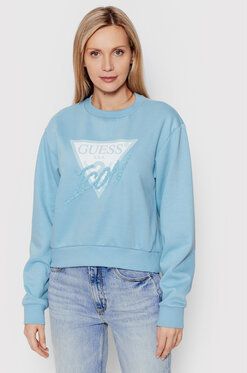 Guess Mikina Icon W2YQ01 KB681 Modrá Regular Fit