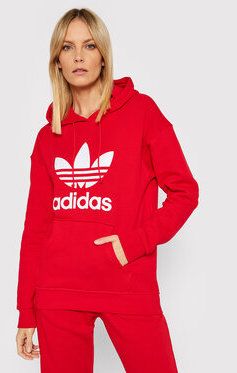 adidas Mikina adicolor Trefoil HE6953 Červená Regular Fit