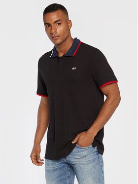 Tommy Jeans Polokošeľa Flag DM0DM15076 Čierna Regular Fit